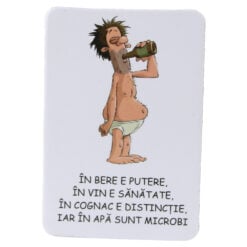 Magnet de frigider din plastic "In bere e putere..." 5.5 x 8 cm