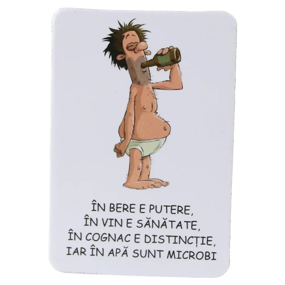 Magnet de frigider din plastic "In bere e putere..." 5.5 x 8 cm Magnet de frigider din plastic "In bere e putere..." 5.5 x 8 cm