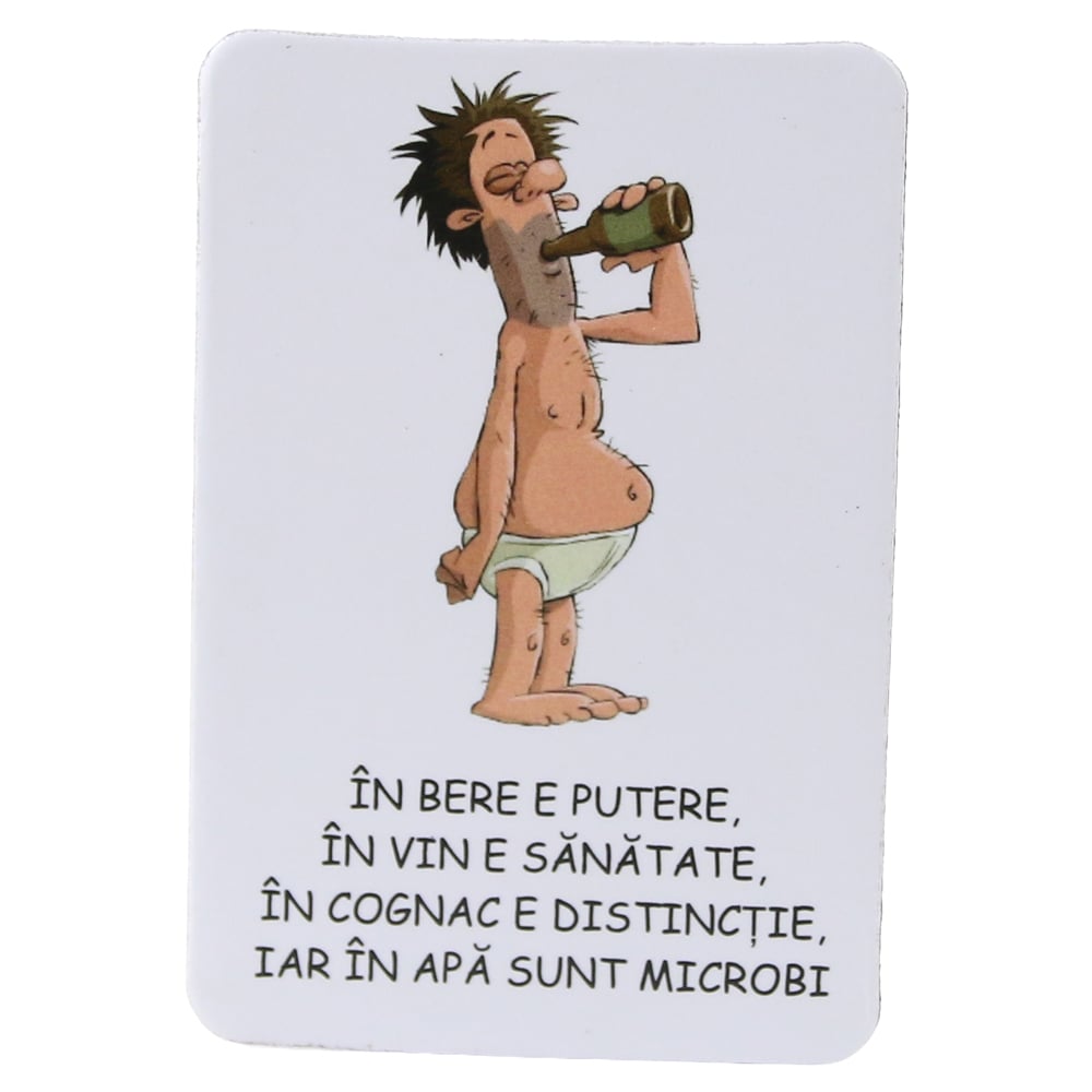 Magnet de frigider din plastic "In bere e putere..." 5.5 x 8 cm Magnet de frigider din plastic "In bere e putere..." 5.5 x 8 cm