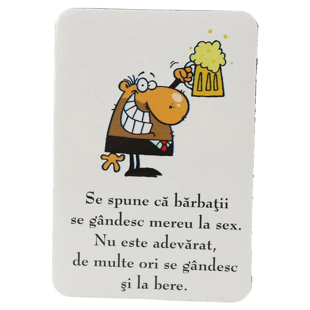 Magnet de frigider din plastic "Se spune ca barbatii..." 5.5 x 8 cm