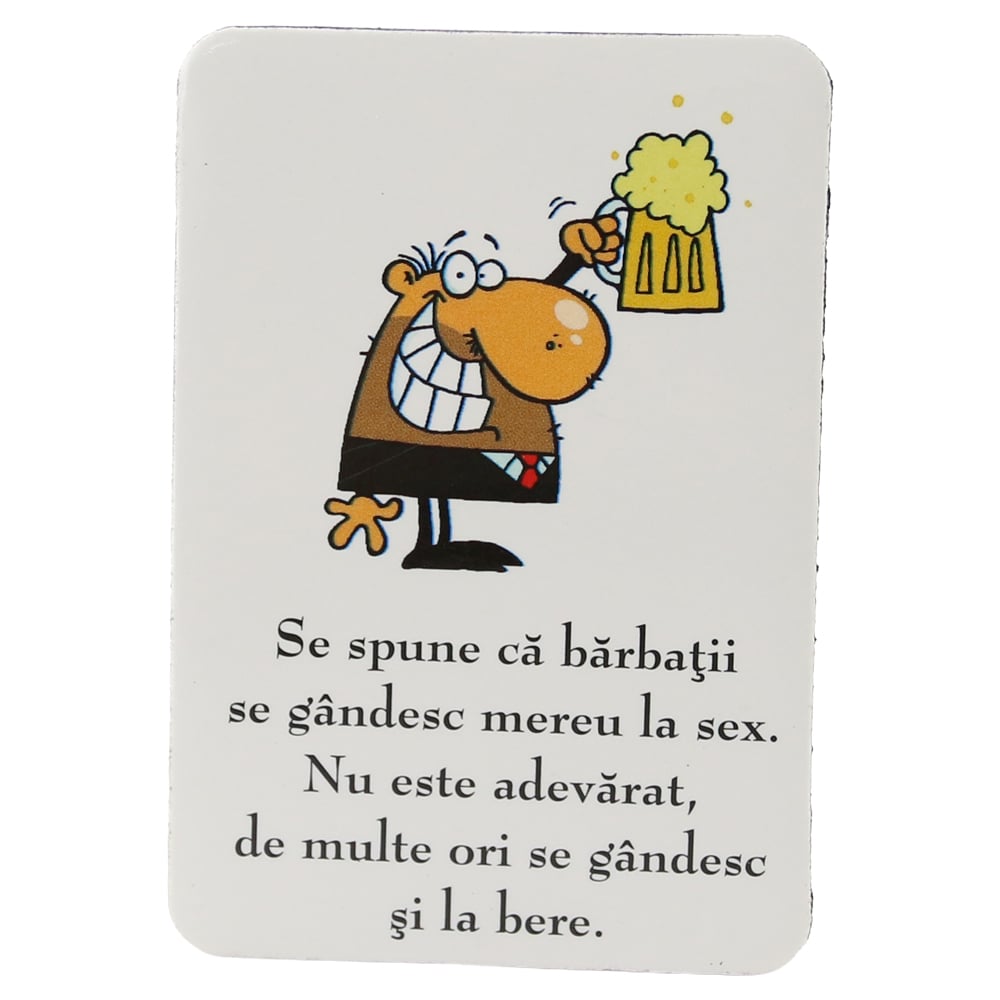 Magnet de frigider din plastic "Se spune ca barbatii..." 5.5 x 8 cm Magnet de frigider din plastic "Se spune ca barbatii..." 5.5 x 8 cm