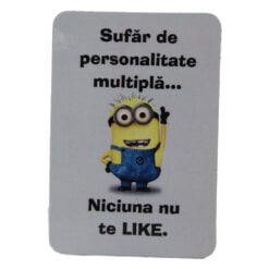 Magnet de frigider din plastic "Sufar de personalitate..." 5.5 x 8 cm