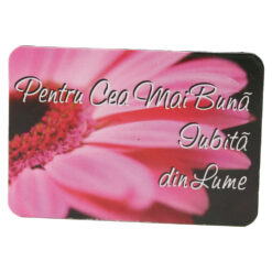 Magnet de frigider din plastic "Pentru cea mai buna iubita din lume." 8 x 5.5 cm