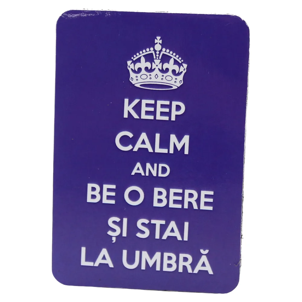 Magnet de frigider din plastic "Keep calm and be o bere si stai la umbra" 5.5 x 8 cm Magnet de frigider din plastic "Keep calm and be o bere si stai la umbra" 5.5 x 8 cm