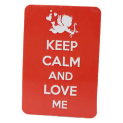 Magnet de frigider din plastic "Keep calm and love me" 5.5 x 8 cm