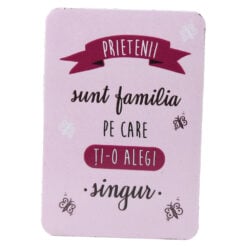 Magnet de frigider din plastic "Prietenii sunt familia..." 5.5 x 8 cm