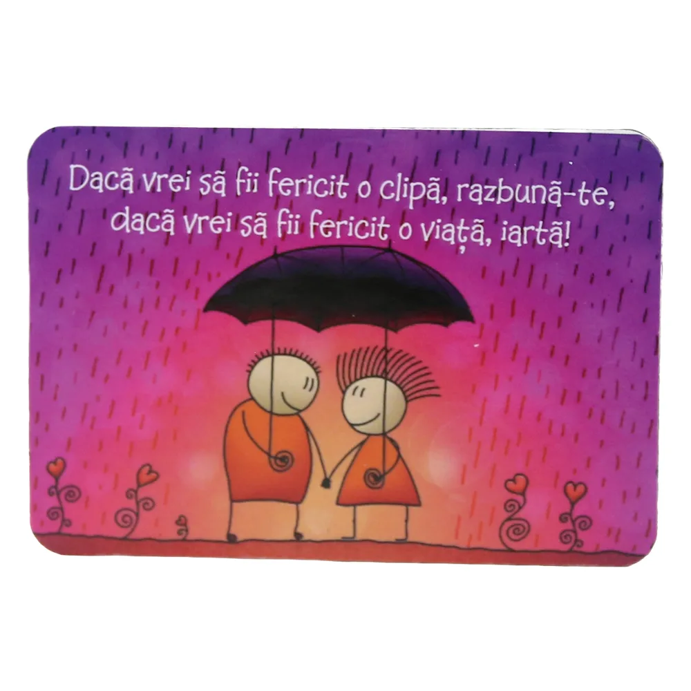 Magnet de frigider din plastic "Daca vrei sa fii fericit o clipa..." 8 x 5.5 cm Magnet de frigider din plastic "Daca vrei sa fii fericit o clipa..." 8 x 5.5 cm