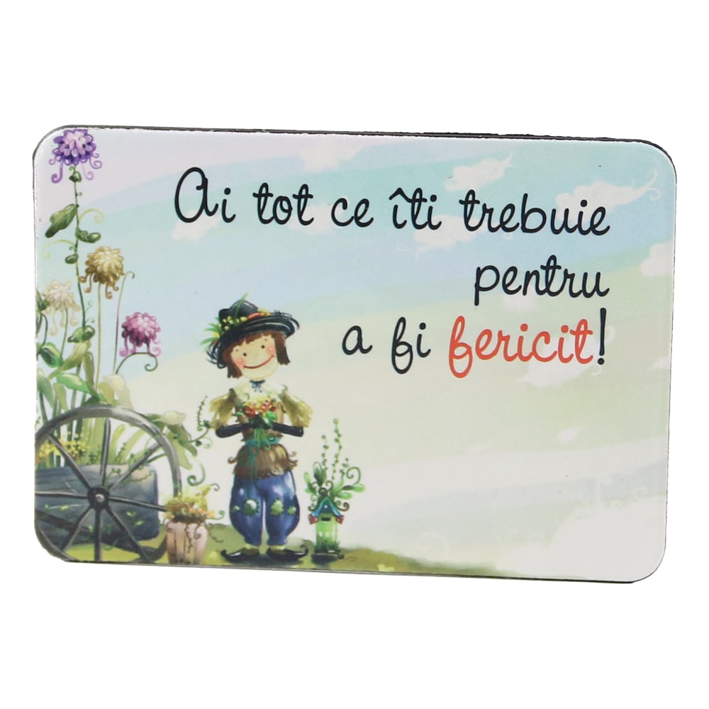 Magnet de frigider din plastic "Ai tot ce iti trebuie..." 8 x 5.5 cm Magnet de frigider din plastic "Ai tot ce iti trebuie..." 8 x 5.5 cm