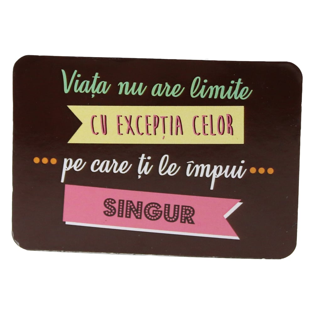 Magnet de frigider din plastic "Viata nu are limite..." 5.5 x 8 cm Magnet de frigider din plastic "Viata nu are limite..." 5.5 x 8 cm