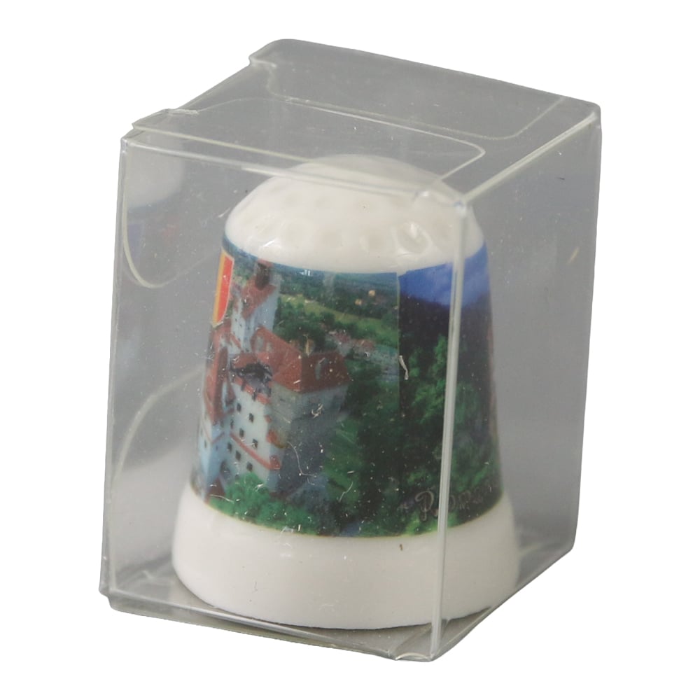 Ornament degetar din ceramica "Romania / Bran" 3 cm - se vinde 12 buc./cut. Ornament degetar din ceramica "Romania / Bran" 3 cm - se vinde 12 buc./cut.