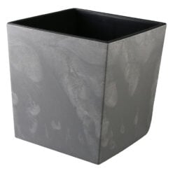 Ghiveci din plastic Juka gri beton 18.5 x 18.5 x 19.5 cm