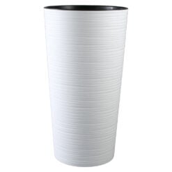 Ghiveci din plastic Lilia Jumper alb 19.5 x 17/36.5 cm