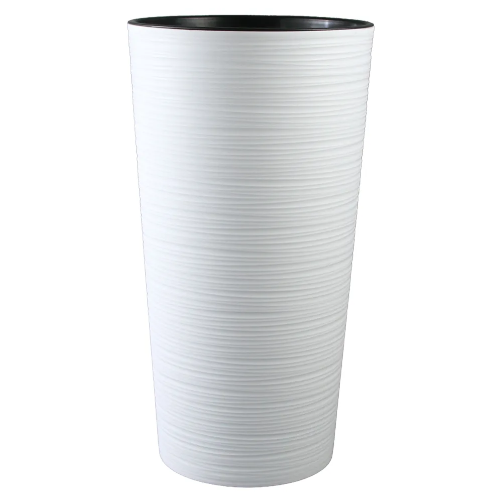 Ghiveci din plastic Lilia Jumper alb 19.5 x 17/36.5 cm