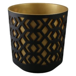 Ghiveci din plastic Aztek negru - auriu 19.5 x 20.5 cm