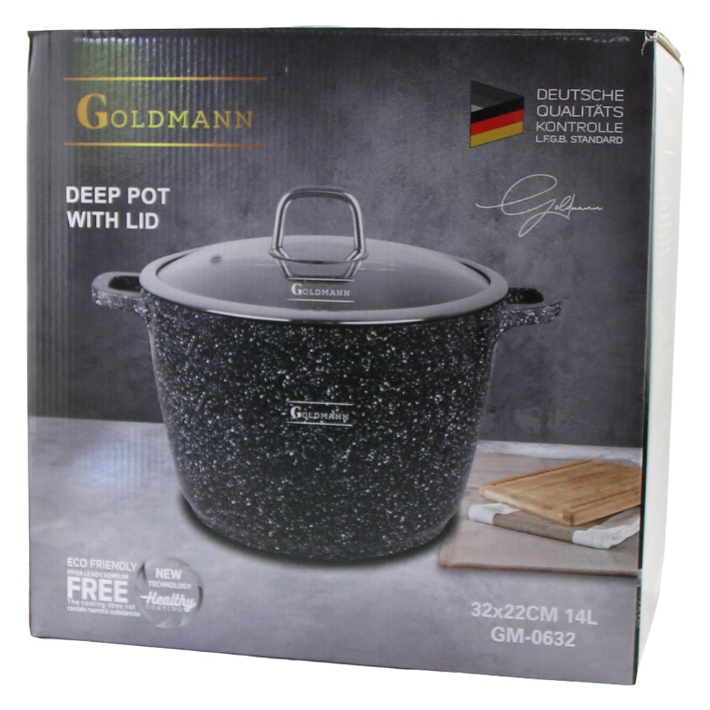 Oala cu capac 14 L din aluminiu turnat Goldmann Oala cu capac 14 L din aluminiu turnat Goldmann