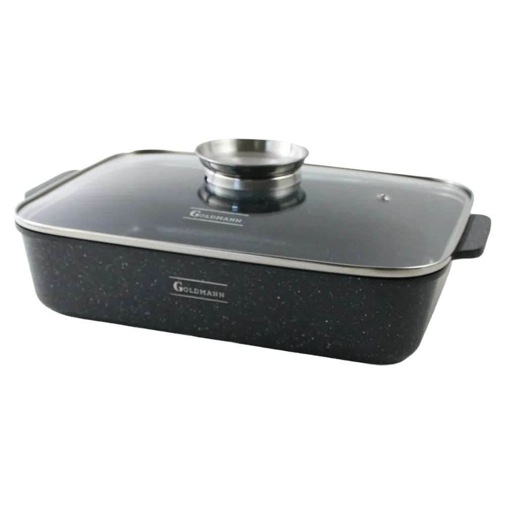 Tava pentru friptura cu capac din aluminiu turnat 5.6 L Goldmann