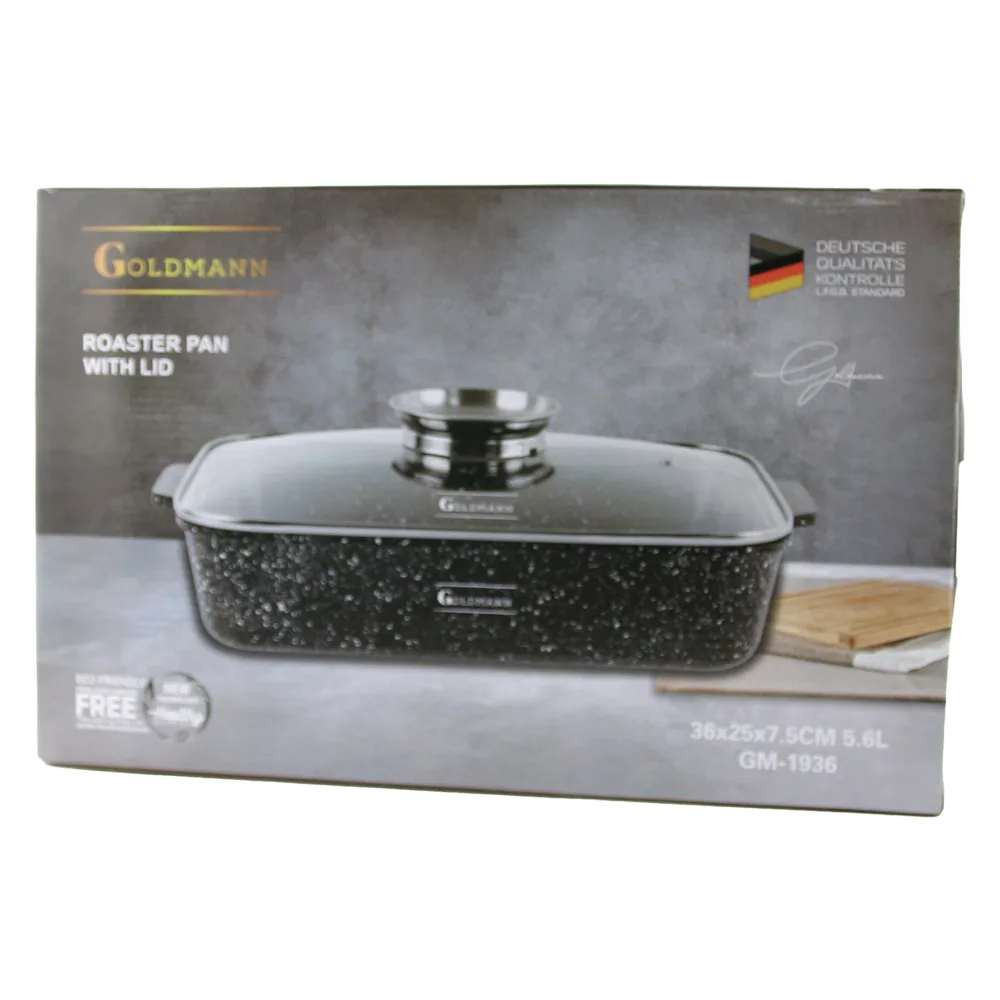 Tava pentru friptura cu capac din aluminiu turnat 5.6 L Goldmann
