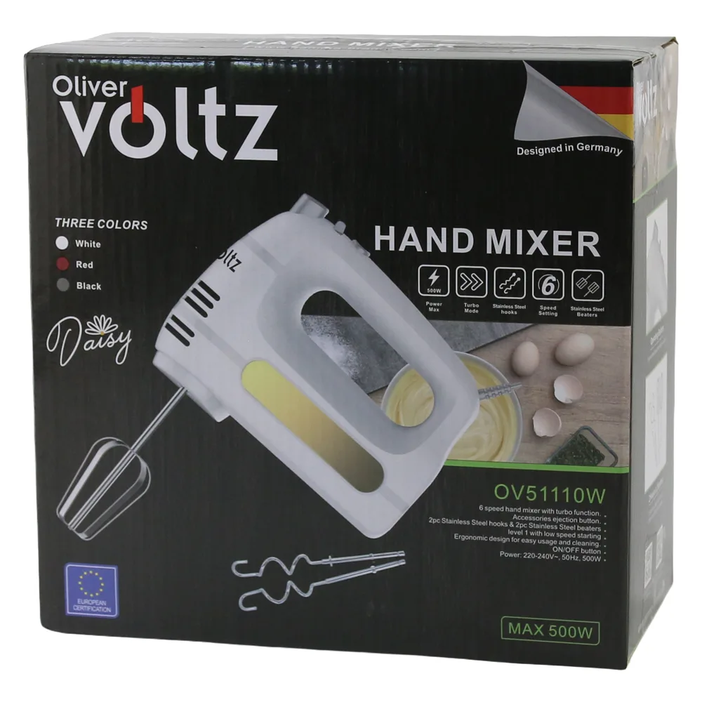 Mixer electric cu 6 viteze 500 W Daisy alb Voltz