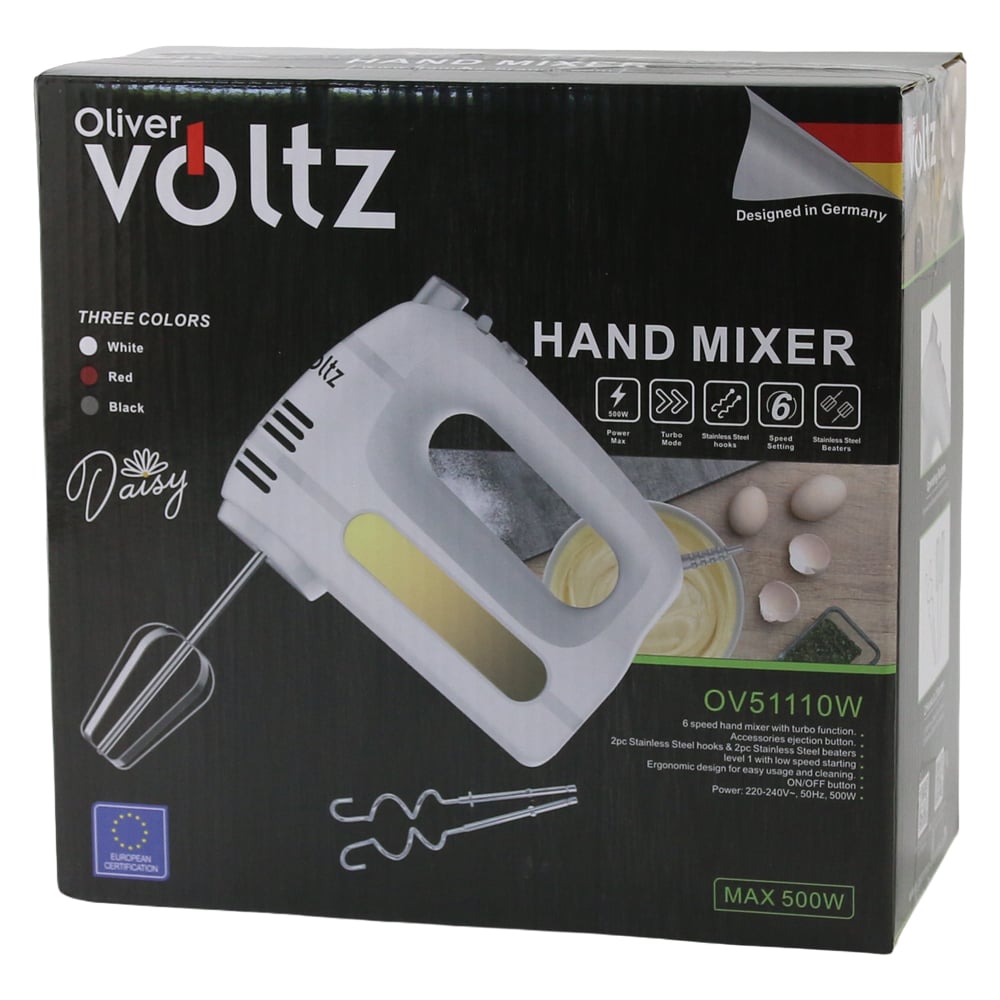Mixer electric cu 6 viteze 500 W Daisy alb Voltz Mixer electric cu 6 viteze 500 W Daisy alb Voltz