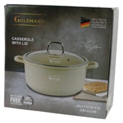 Cratita cu capac 4.5 L din aluminiu bej Goldmann