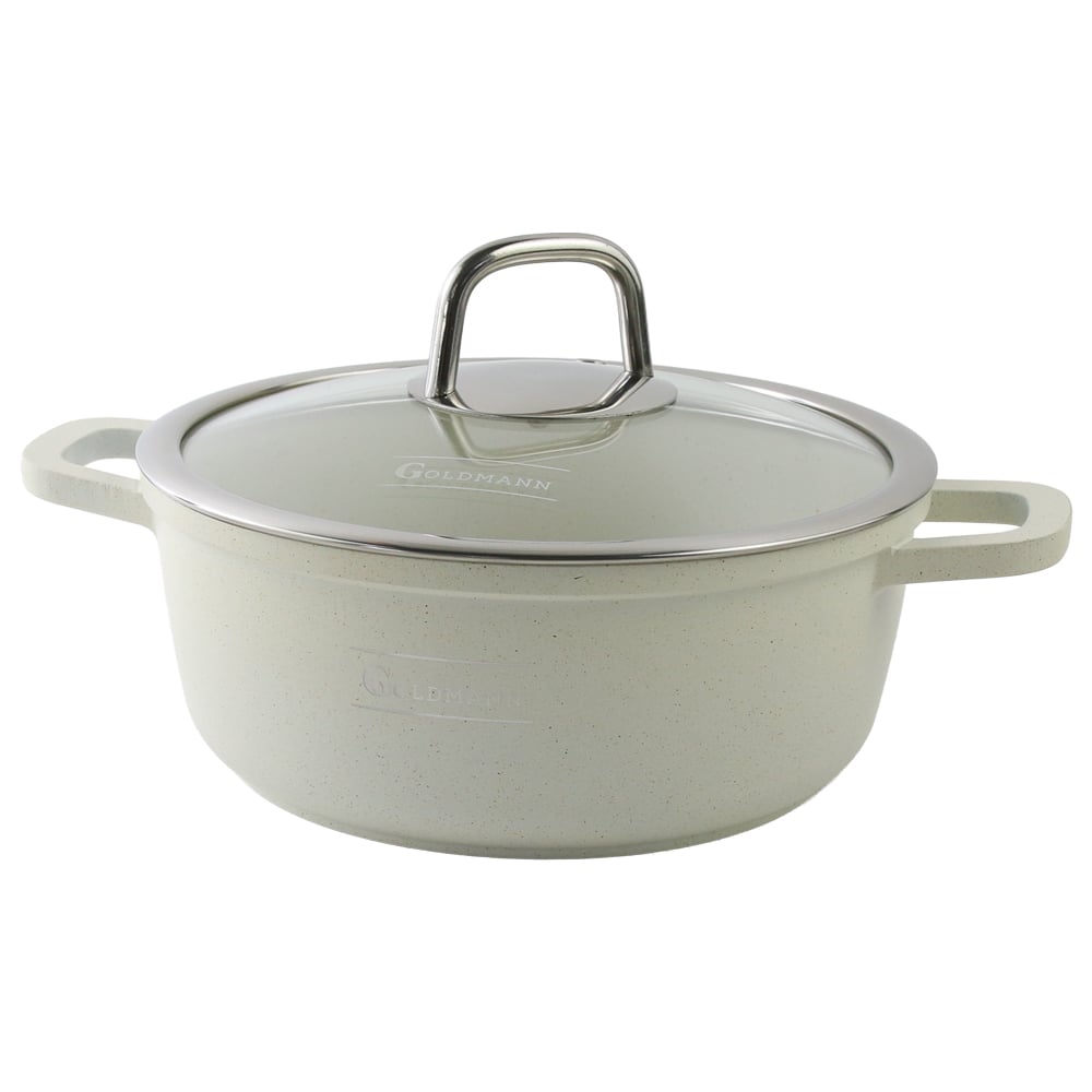 Cratita cu capac 2.3 L din aluminiu bej Goldmann Cratita cu capac 2.3 L din aluminiu bej Goldmann
