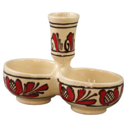 Solnita din ceramica de Corund pictata cu motive traditionale 14 x 7 cm