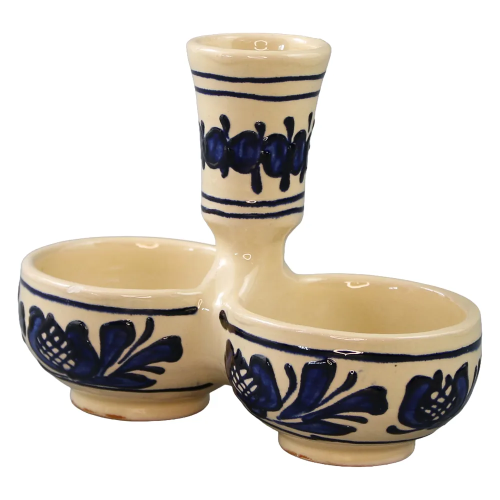 Solnita din ceramica de Corund pictata cu motive traditionale 14 x 7 cm