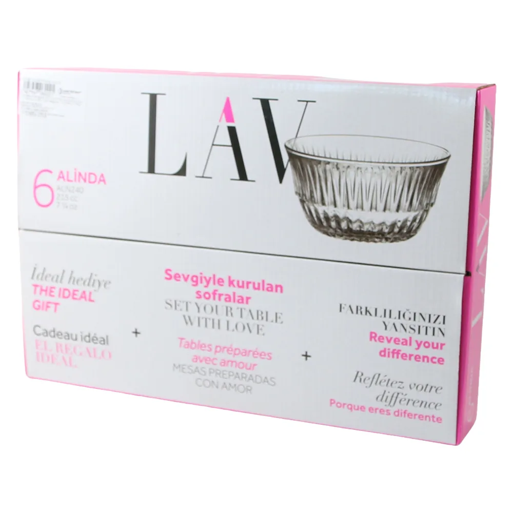 Set 6 boluri din sticla Alinda 10 x 5 cm LAV