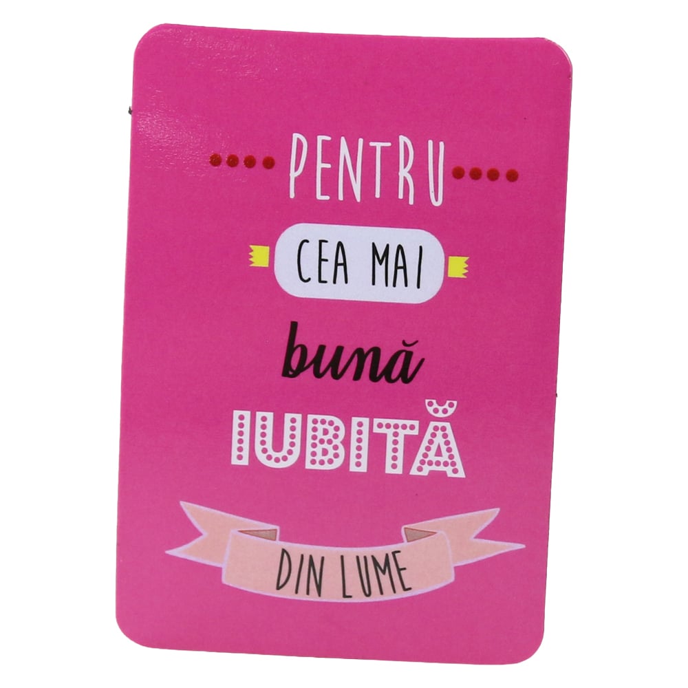 Magnet de frigider din plastic "Pentru cea mai buna iubita din lume." 5.5 x 8 cm Magnet de frigider din plastic "Pentru cea mai buna iubita din lume." 5.5 x 8 cm