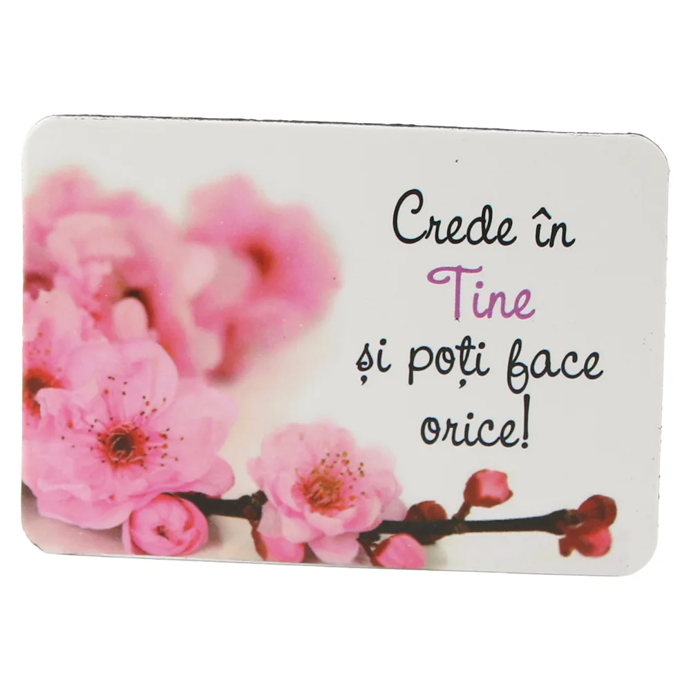 Magnet de frigider din plastic "Crede in tine si poti face orice!" 5.5 x 8 cm Magnet de frigider din plastic "Crede in tine si poti face orice!" 5.5 x 8 cm