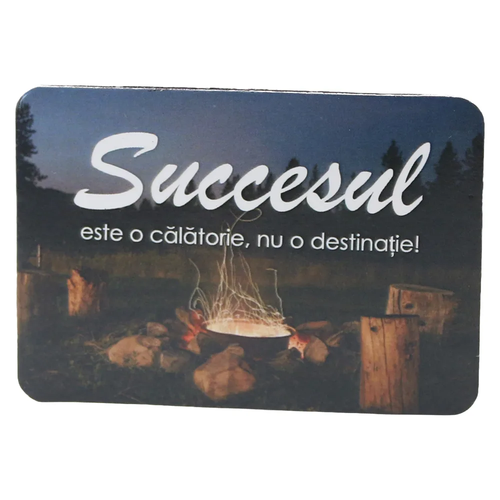Magnet de frigider din plastic "Succesul este o calatorie..." 8 x 5.5 cm