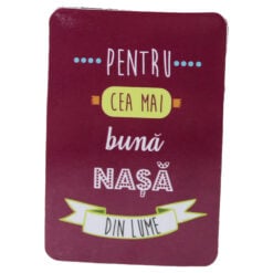 Magnet de frigider din plastic "Pentru cea mai buna nasa din lume." 5.5 x 8 cm
