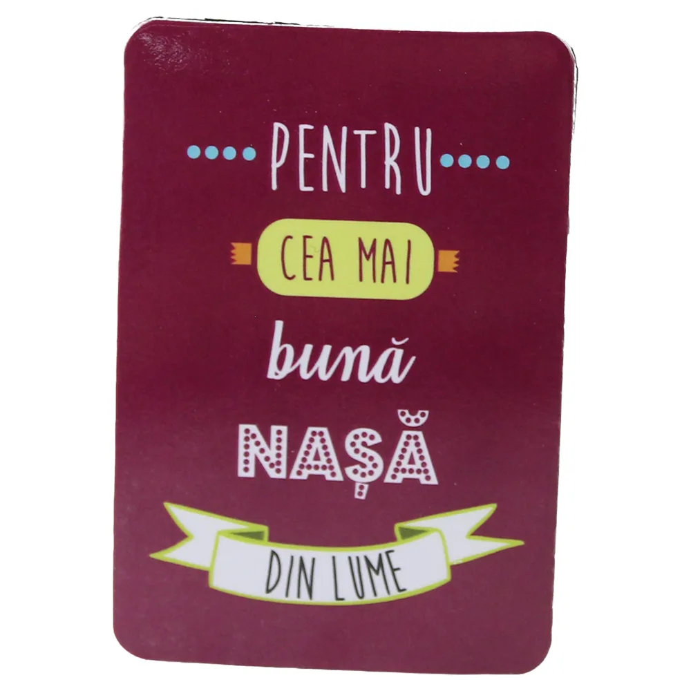 Magnet de frigider din plastic "Pentru cea mai buna nasa din lume." 5.5 x 8 cm Magnet de frigider din plastic "Pentru cea mai buna nasa din lume." 5.5 x 8 cm