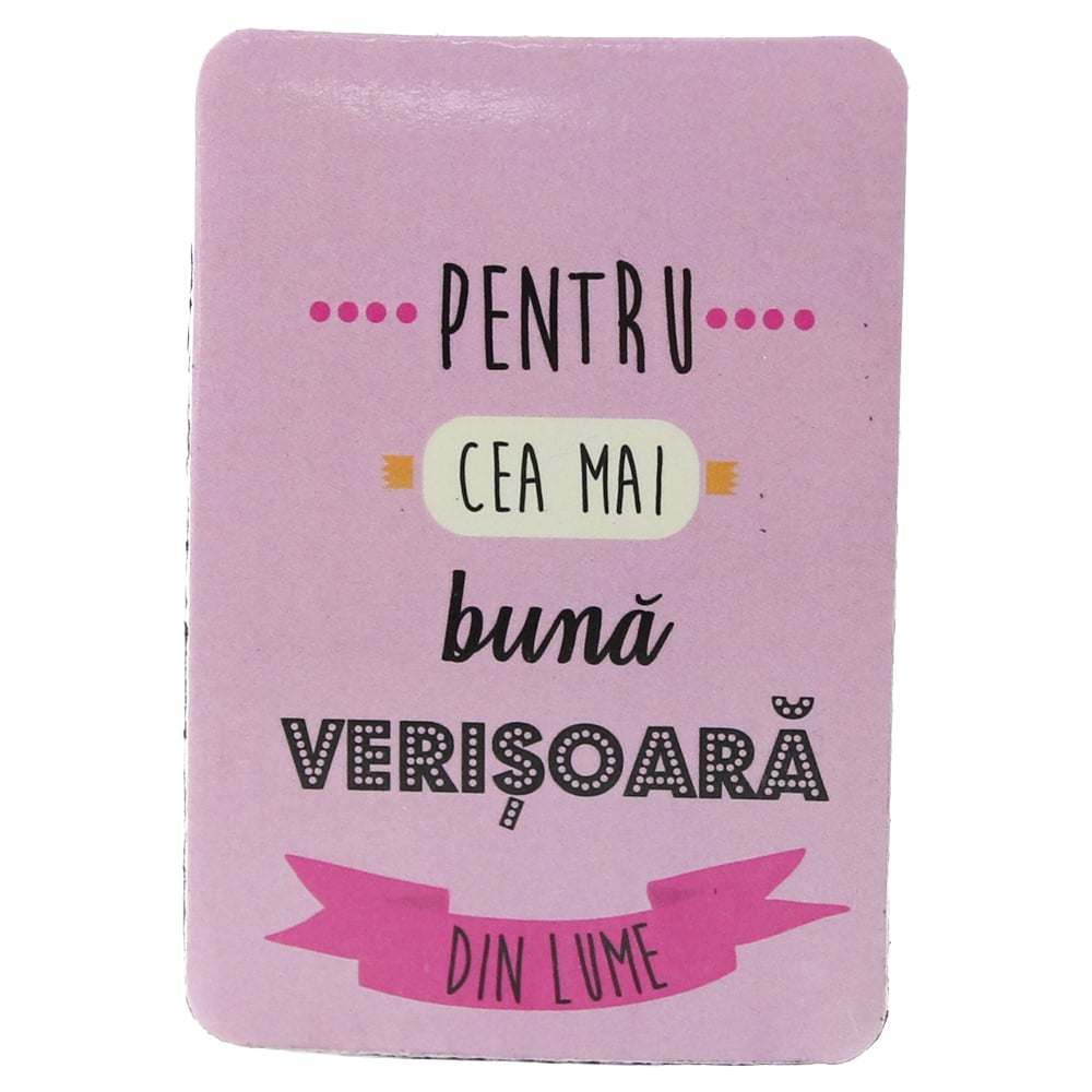 Magnet de frigider din plastic "Pentru cea mai buna verisoara din lume." 5.5 x 8 cm Magnet de frigider din plastic "Pentru cea mai buna verisoara din lume." 5.5 x 8 cm