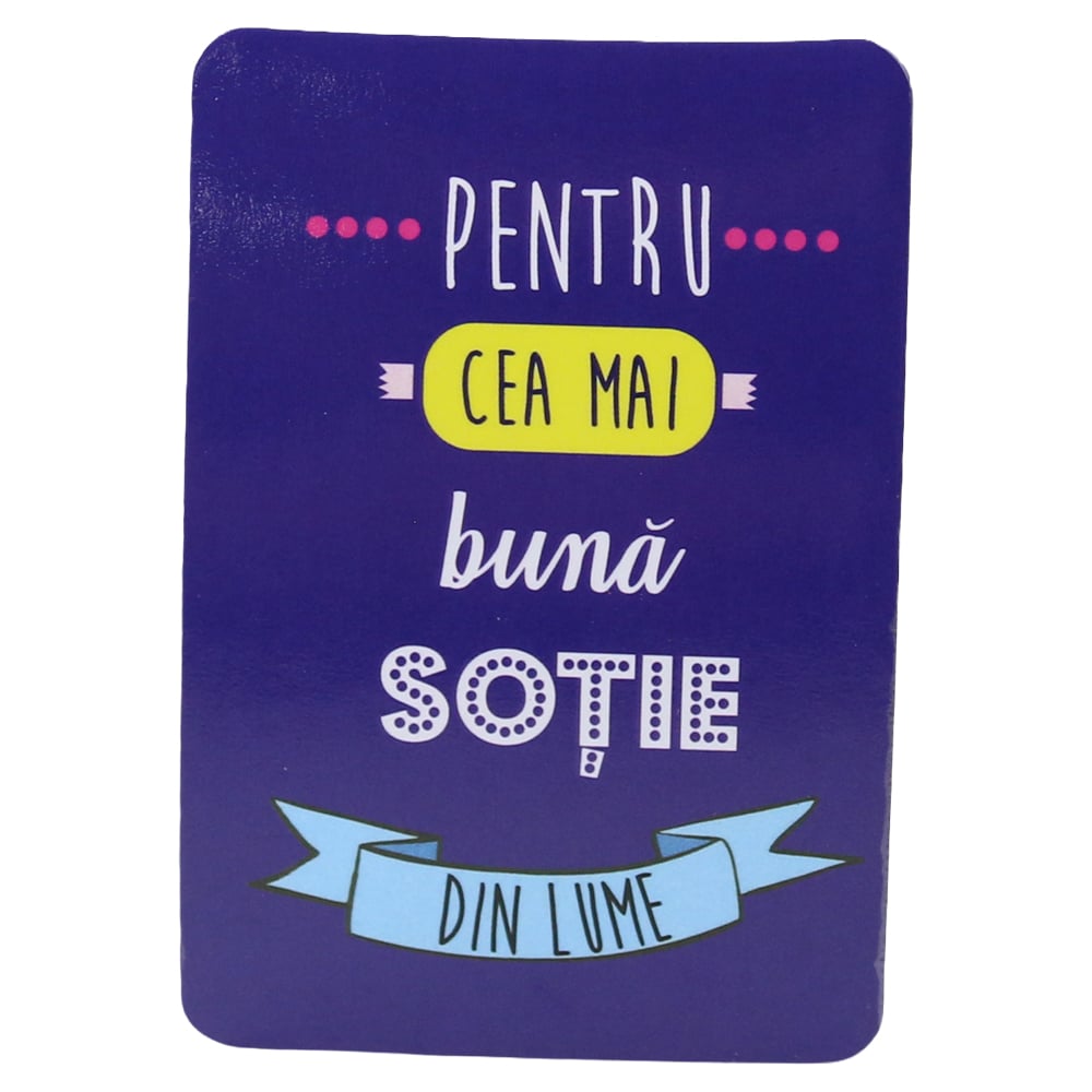 Magnet de frigider din plastic "Pentru cea mai buna sotie din lume." 5.5 x 8 cm Magnet de frigider din plastic "Pentru cea mai buna sotie din lume." 5.5 x 8 cm