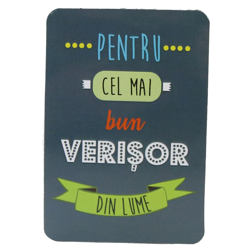 Magnet de frigider din plastic "Pentru cel mai bun verisor din lume." 5.5 x 8 cm Magnet de frigider din plastic "Pentru cel mai bun verisor din lume." 5.5 x 8 cm