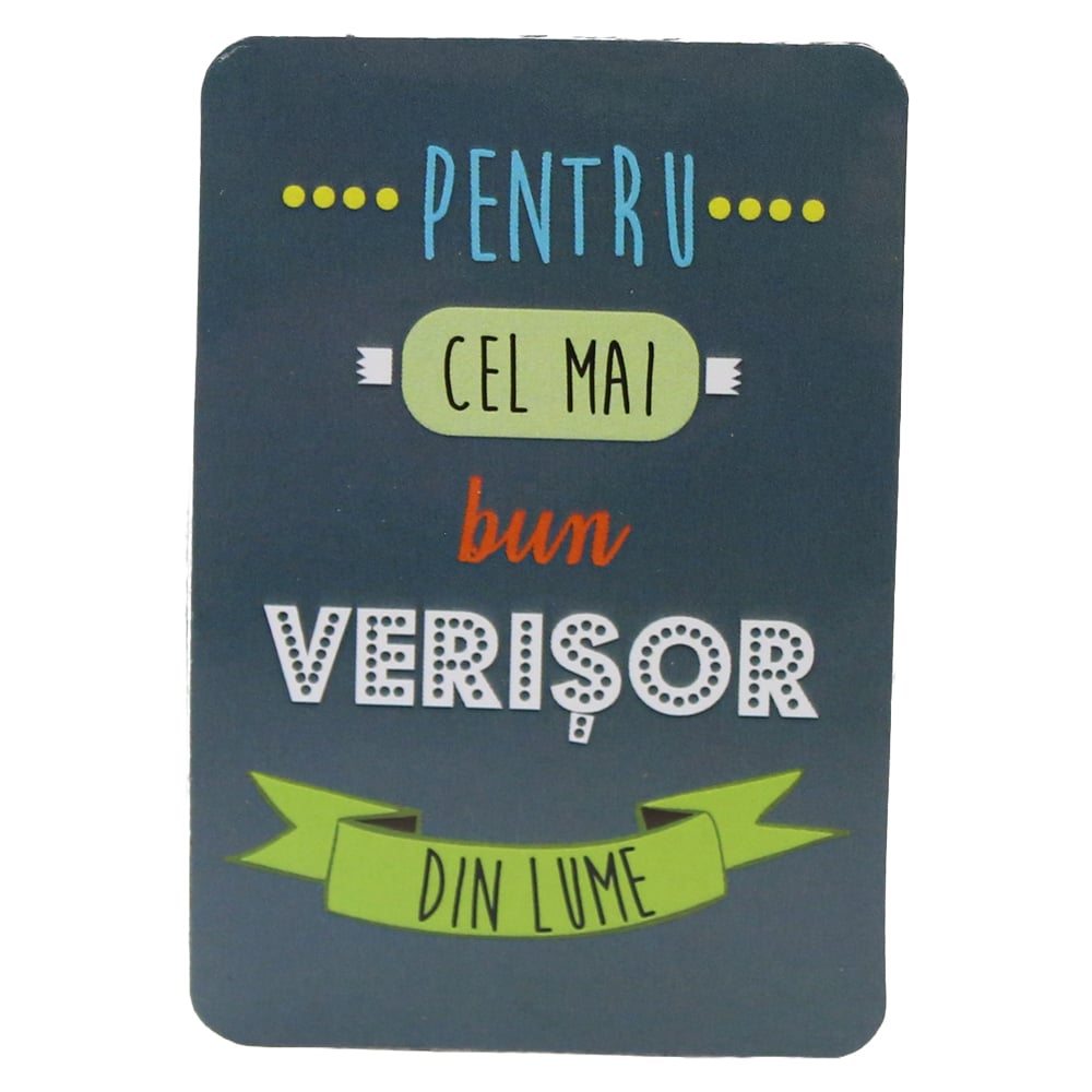 Magnet de frigider din plastic "Pentru cel mai bun verisor din lume." 5.5 x 8 cm Magnet de frigider din plastic "Pentru cel mai bun verisor din lume." 5.5 x 8 cm