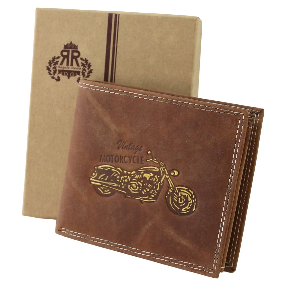 Portofel barbatesc din piele 12 x 10 cm Vintage Motorcycle Regalo Reale Portofel barbatesc din piele 12 x 10 cm Vintage Motorcycle Regalo Reale