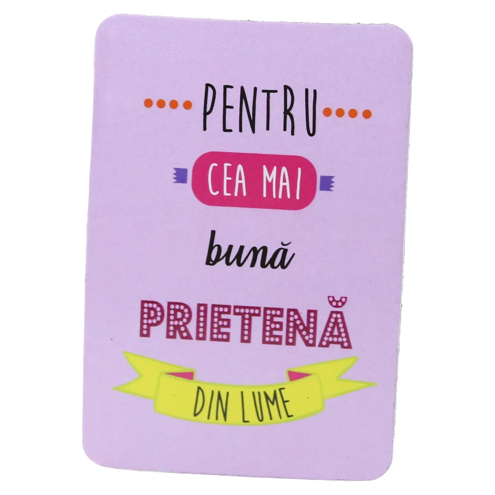 Magnet de frigider din plastic "Pentru cea mai buna prietena din lume." 5.5 x 8 cm
