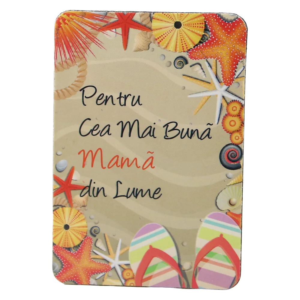 Magnet de frigider din plastic "Pentru cea mai buna mama din lume." 5.5 x 8 cm