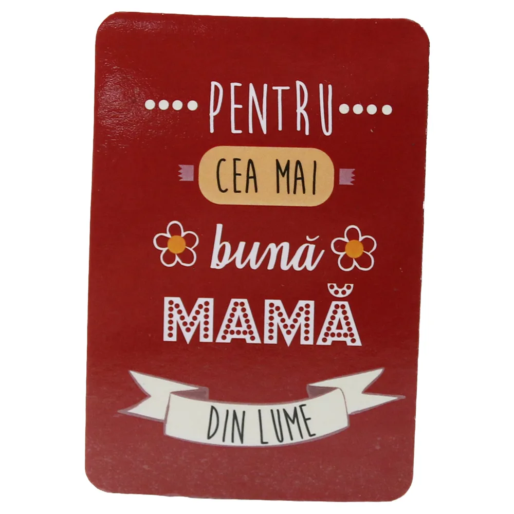Magnet de frigider din plastic "Pentru cea mai buna mama din lume." 5.5 x 8 cm