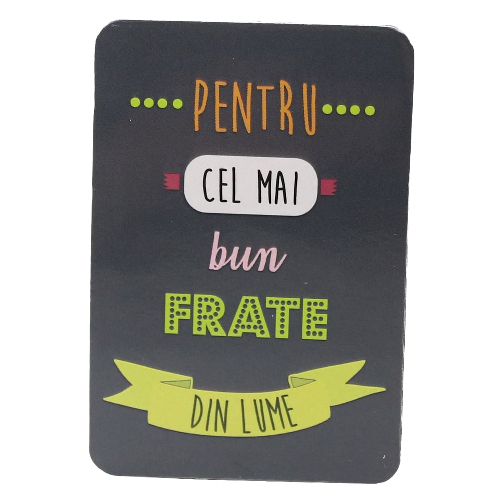 Magnet de frigider din plastic "Pentru cel mai bun frate din lume." 5.5 x 8 cm Magnet de frigider din plastic "Pentru cel mai bun frate din lume." 5.5 x 8 cm