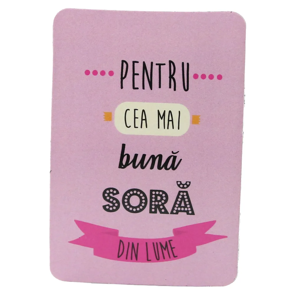 Magnet de frigider din plastic "Pentru cea mai buna sora din lume." 5.5 x 8 cm Magnet de frigider din plastic "Pentru cea mai buna sora din lume." 5.5 x 8 cm