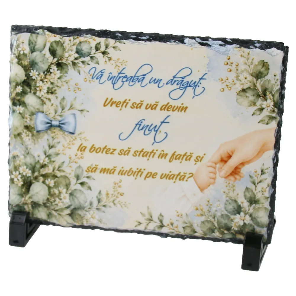 Placa ardezie "Vreti sa va devin Finut..." 19 x 14 cm Placa ardezie "Vreti sa va devin Finut..." 19 x 14 cm