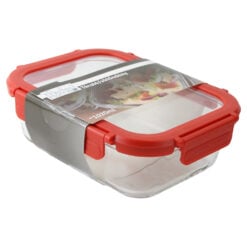 Vas din sticla termorezistenta cu capac pentru depozitare si copt 1020 ml Perfect Home