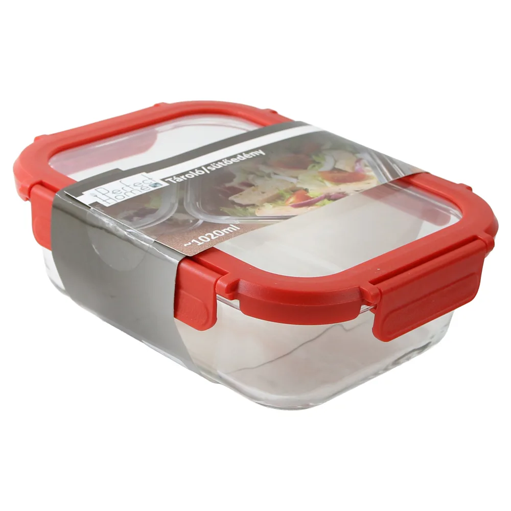 Vas din sticla termorezistenta cu capac pentru depozitare si copt 1020 ml Perfect Home Vas din sticla termorezistenta cu capac pentru depozitare si copt 1020 ml Perfect Home