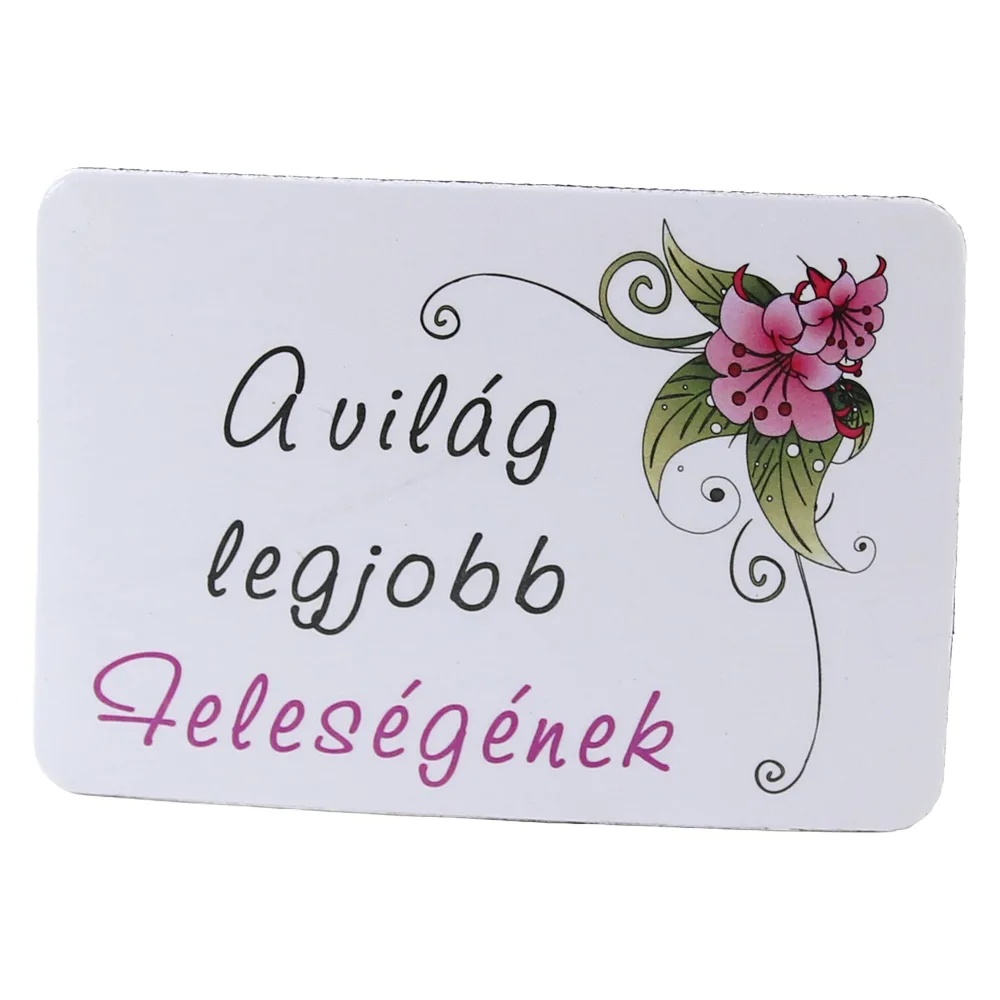 Magnet de frigider din plastic "A vilag legjobb felesegenek" 8 x 5.5 cm