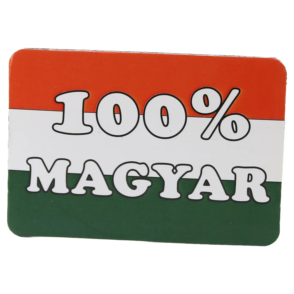 Magnet de frigider din plastic 100 % Magyar 8 x 5.5 cm