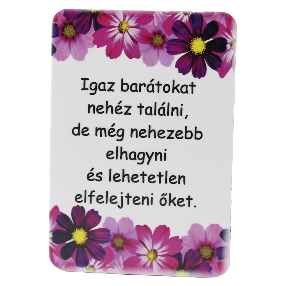 Magnet de frigider din plastic "Igaz baratokat nehez talalni..." 5.5 x 8 cm Magnet de frigider din plastic "Igaz baratokat nehez talalni..." 5.5 x 8 cm