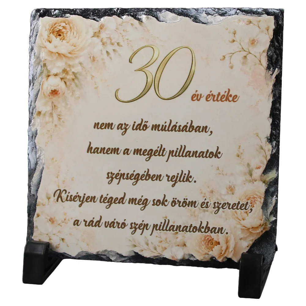 Placa din ardezie aniversara pentru femei 30 - 85 ani 14 x 14 cm Placa din ardezie aniversara pentru femei 30 - 85 ani 14 x 14 cm